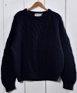 奢 եå㡼ޥ  ͥӡ Ԥߡ Made in Ireland Fishierman Knit Sweater Navy Υͥå 岰졼ץե롼 ࡼ