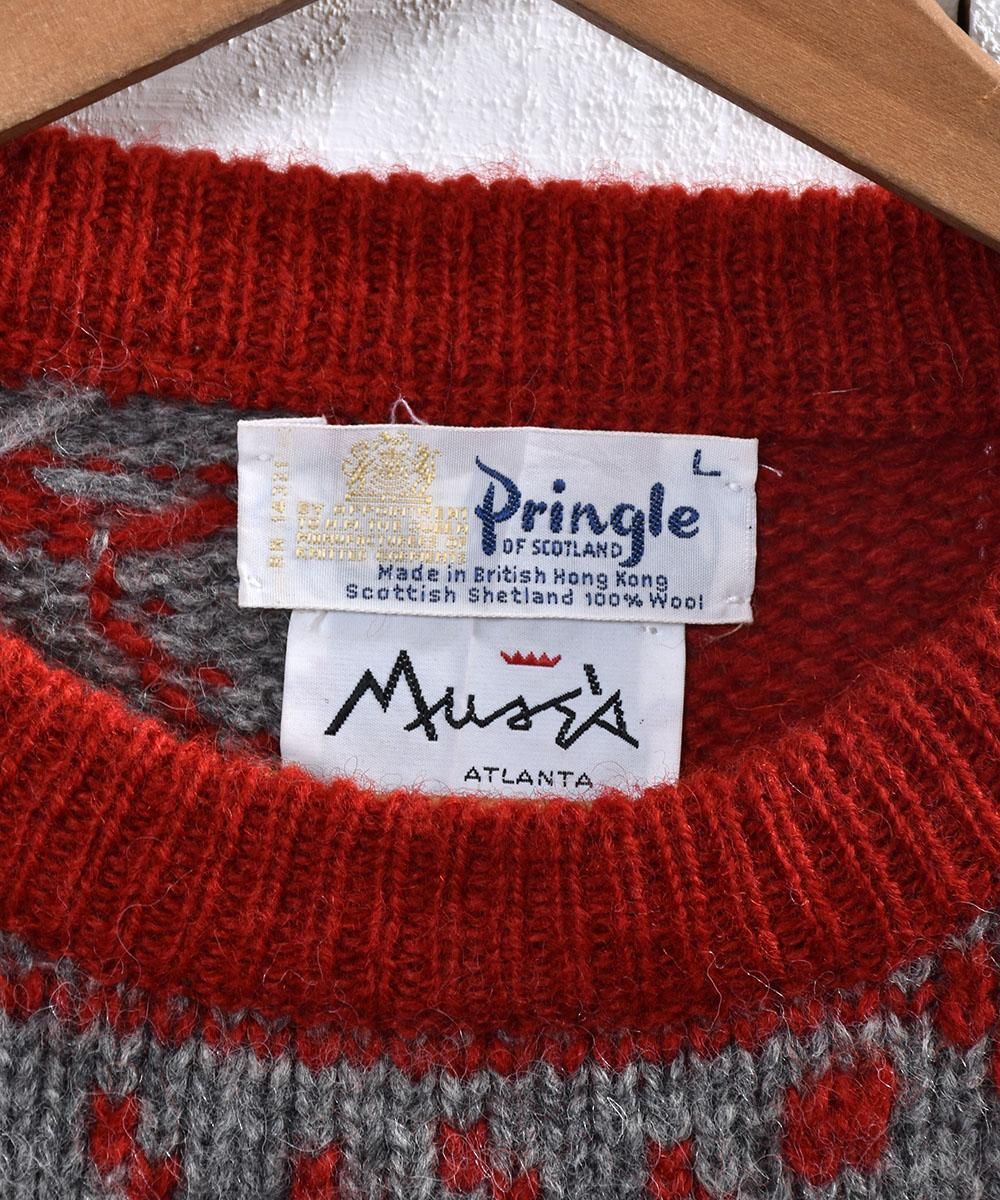 㥬   åɡSnow Pattern Jacquard Sweater Redͥ