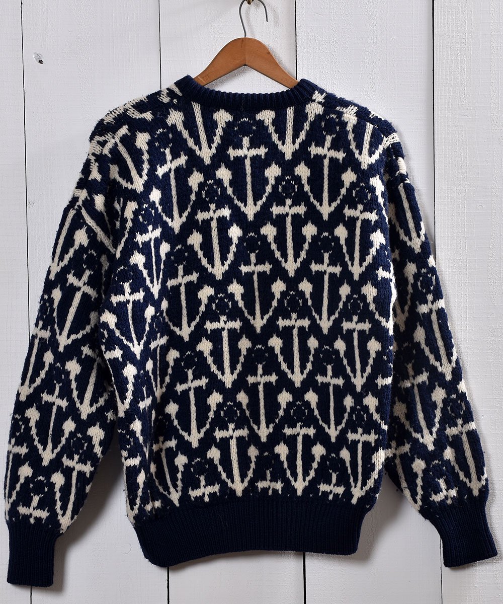 󥫡 㥬   ͥӡAnchor Pattern Jacquard Sweater Navyͥ