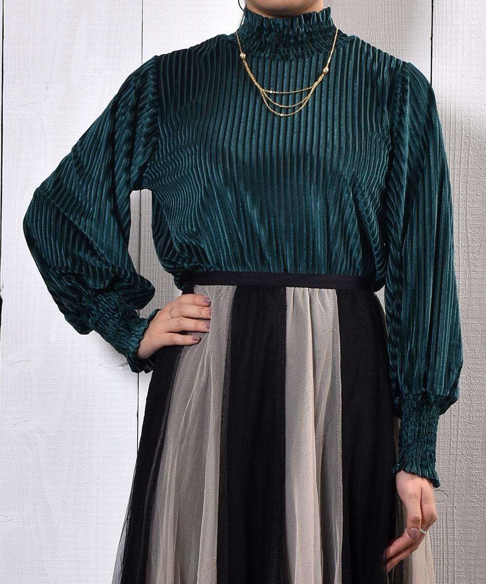 ストライプクレープハイネックトップ soerte ソエルテ soerte (@soerte