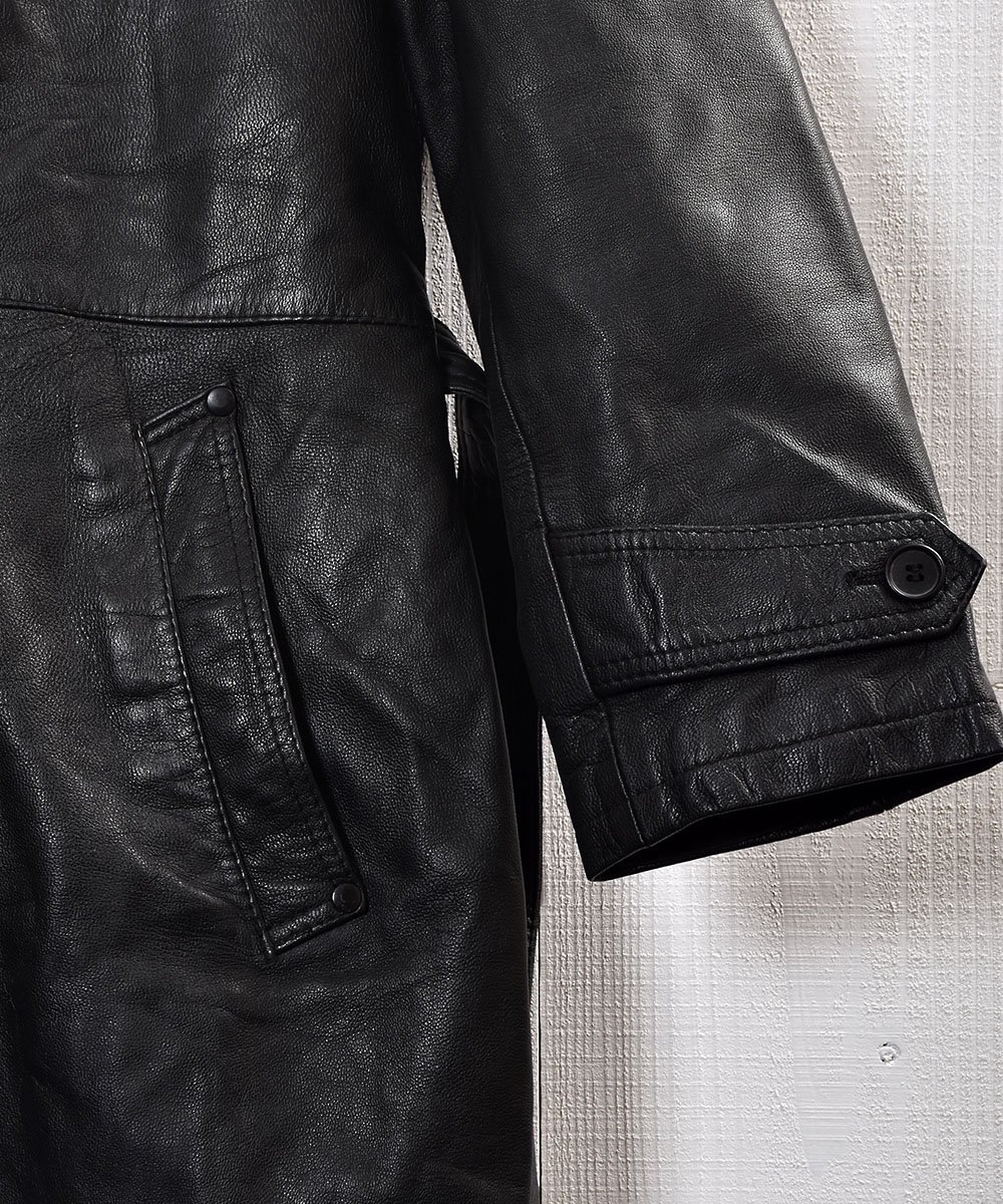 ֥å 쥶 󥰥 Black Leather Long Coat 
ͥ