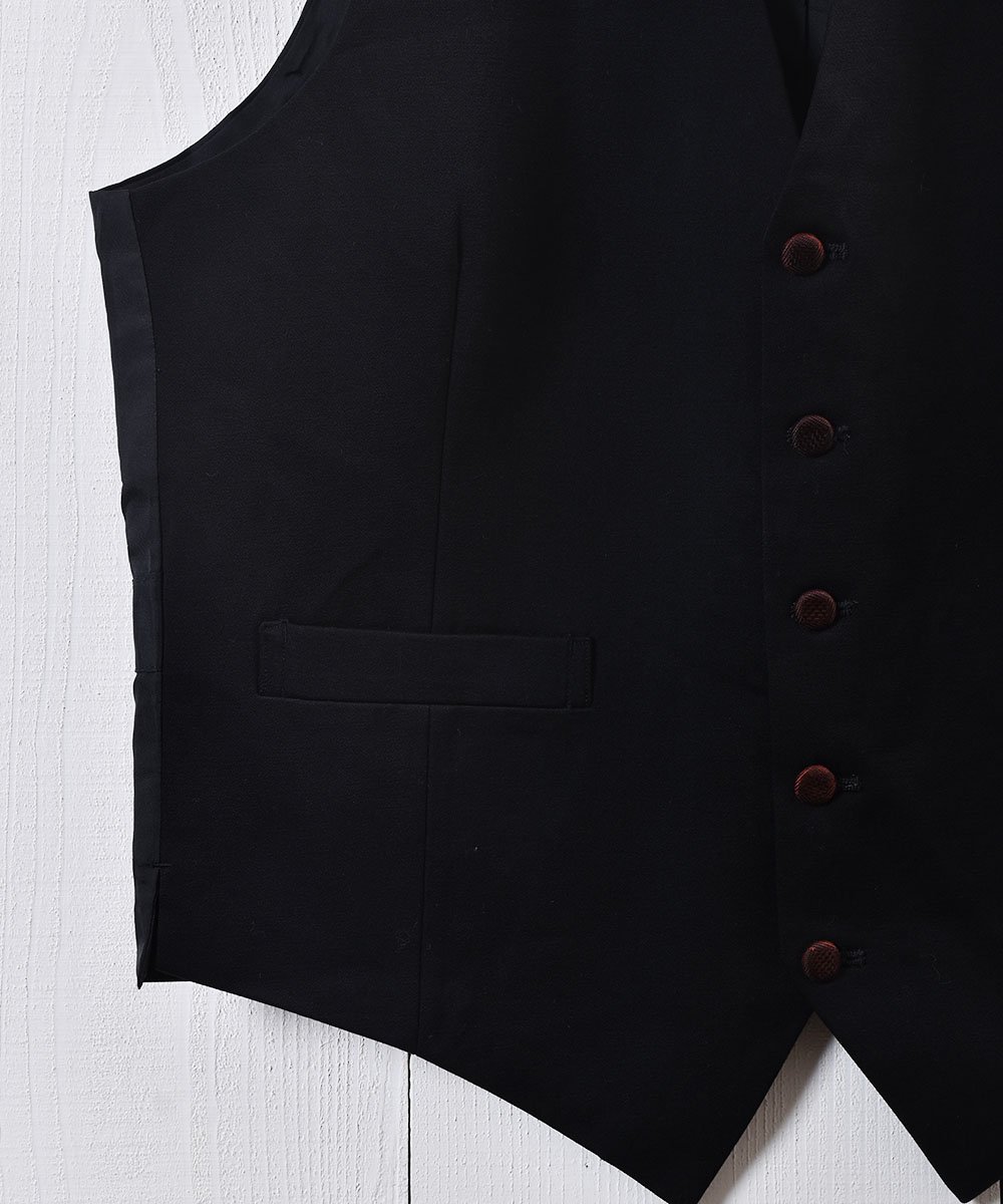 飾りボタン フォーマルベスト ブラック｜Formal Style Vest Black 
