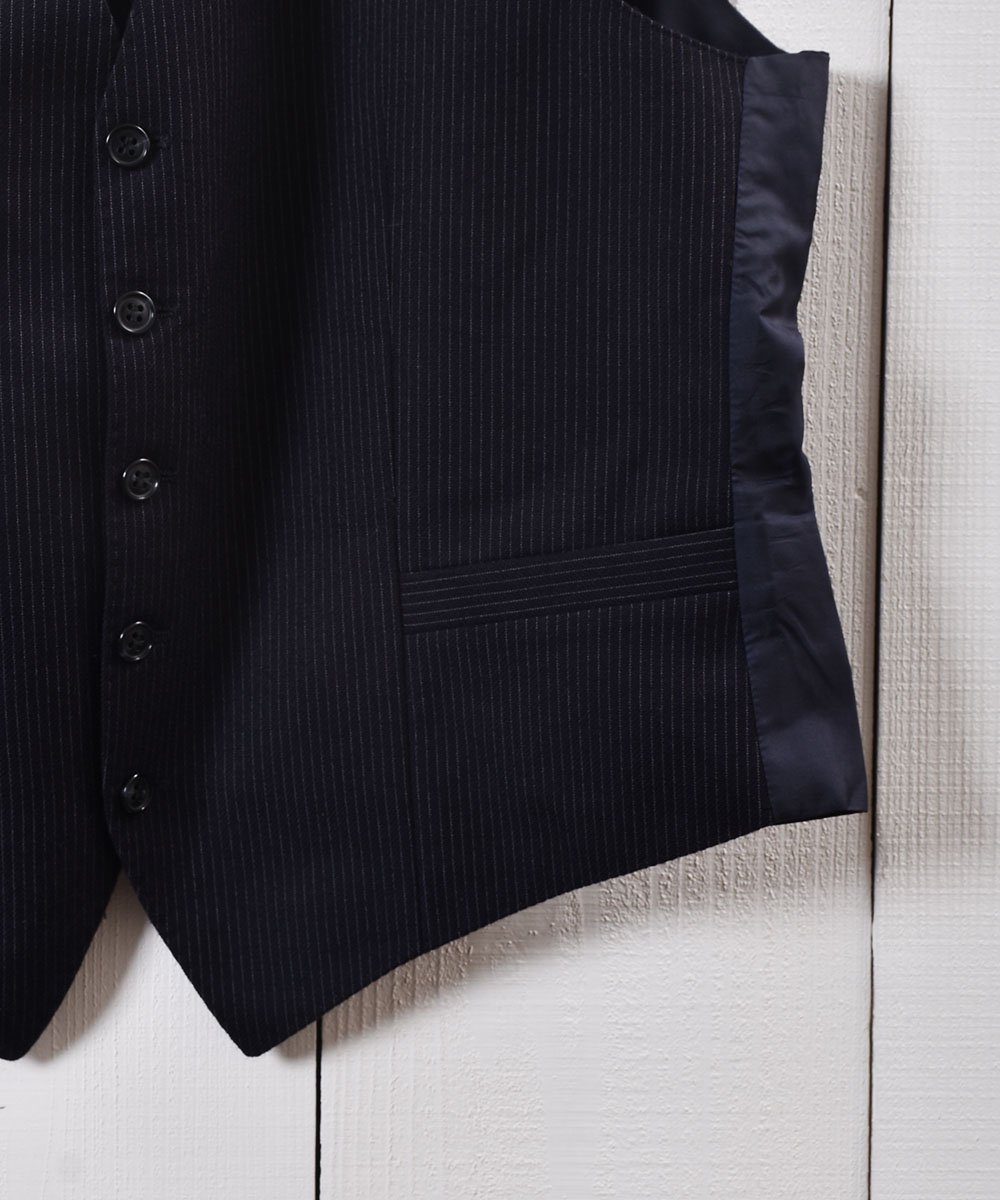 ȥ饤 ĥ٥ ͥӡ A Stripe Suit Vest Navyͥ