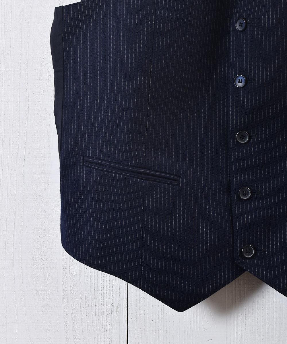 ストライプ スーツベスト ネイビー D|Stripe Suit Vest Navy ストライプ スーツベスト ネイビー D|Stripe Suit Vest Navy