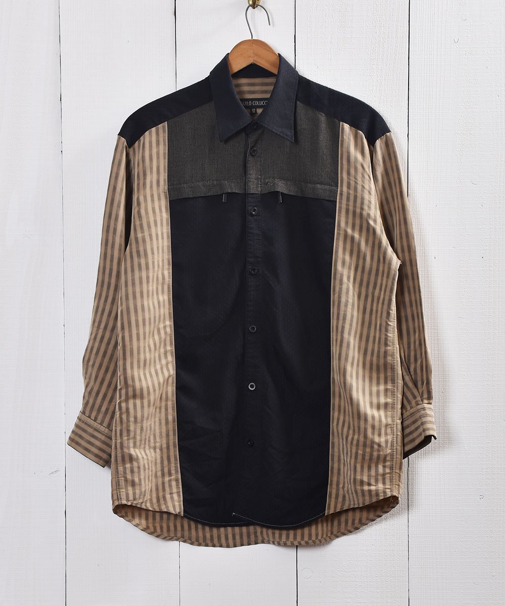 ֥åڤؤѥĹµ  | CARLO COLUCCI Switch Pattern Long Sleeve Shirt  ͥå  岰졼ץե롼 ࡼ