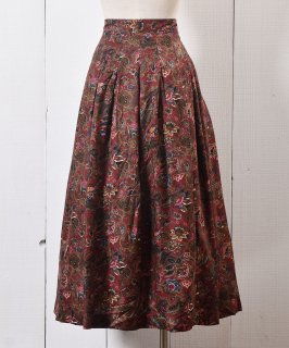 ܥ˥ å ե쥢  ߥBotanical Pattern Tuck Flare  Skirt  Υͥå 岰졼ץե롼 ࡼ