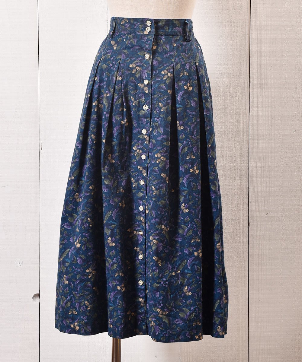 ʥ ƺ ܥ åȥ  ߥǥMade in Canada Grapes Pattern Front Buton Skirt  Midi length  ͥå  岰졼ץե롼 ࡼ