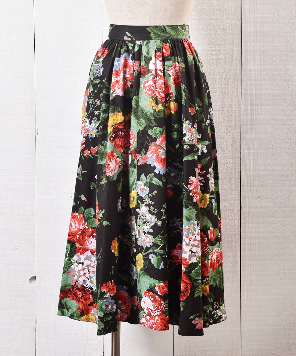  衼å  åȥ 㥶  ߥǥMade in Euro Flower Pattern Gather Skirt Midi length  ͥå  岰졼ץե롼 ࡼ