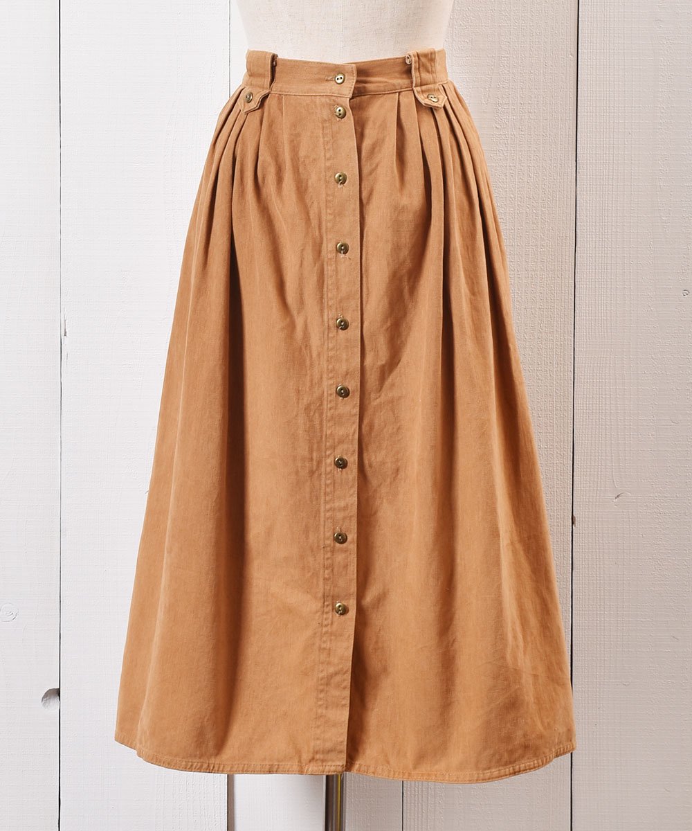  ꥫ åȥ ܥ  ߥǥMade in USA Cotton Front Buton Skirt  Midi length  ͥå  岰졼ץե롼 ࡼ