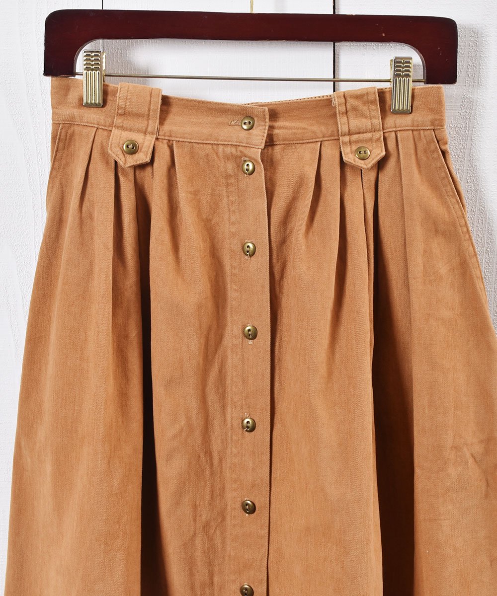 ꥫ åȥ ܥ  ߥǥMade in USA Cotton Front Buton Skirt  Midi lengthͥ