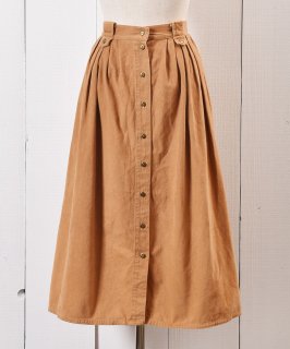  ꥫ åȥ ܥ  ߥǥMade in USA Cotton Front Buton Skirt  Midi length Υͥå 岰졼ץե롼 ࡼ