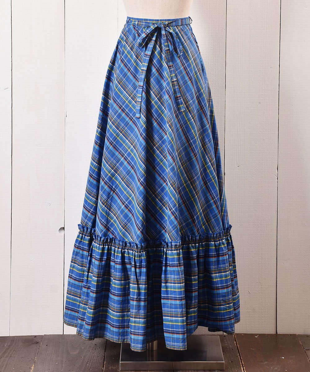   å ܥ ե  ޥCheck Ribbon Frill Skirt Maxi length  ͥå  岰졼ץե롼 ࡼ