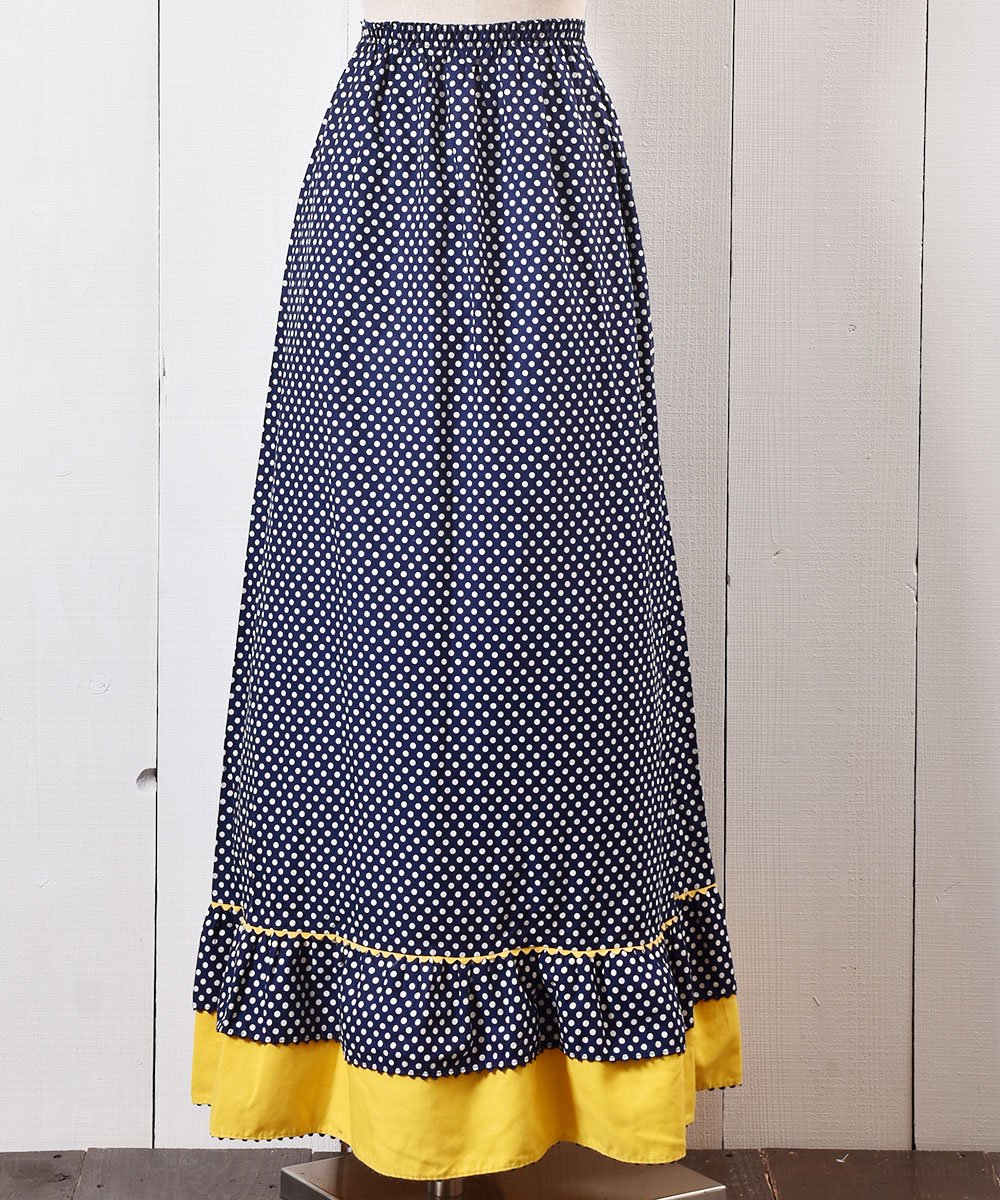  ɥå    ޥDot  Yellow Skirt Maxi length  ͥå  岰졼ץե롼 ࡼ