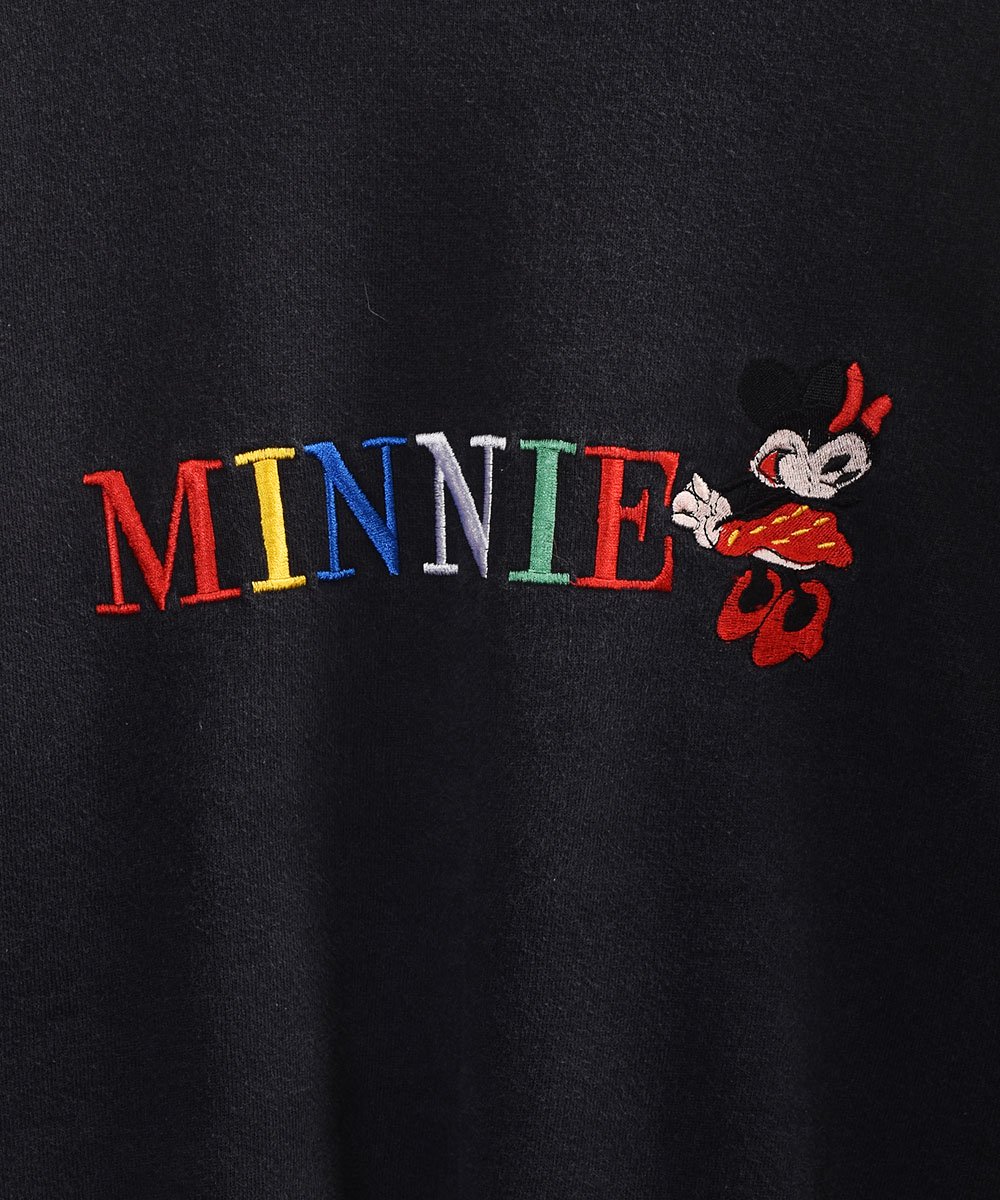 ꥫ ߥˡɽ å ֥åMade in USA Minnie Embroidery Sweat Blackͥ