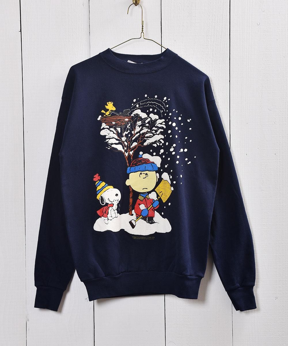  ꥫ ̡ԡ å ͥӡ Made in USA PEANUT Snoopy Print Sweat Navy  ͥå  岰졼ץե롼 ࡼ