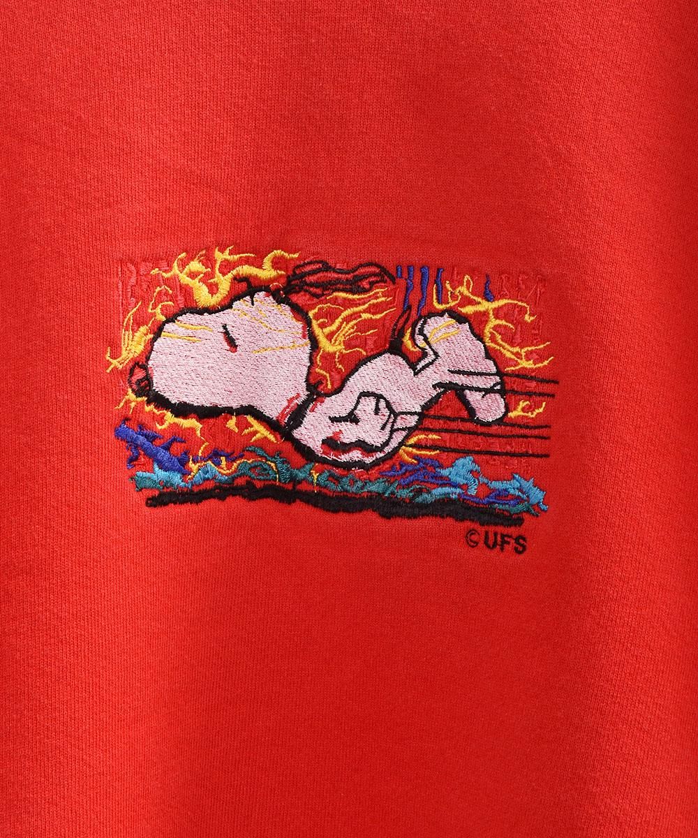 ̡ԡɽ å åɡSnoopy Embroidery Sweat Redͥ