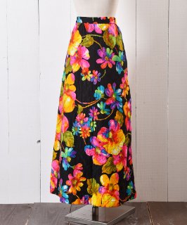 70ǯ  ƥ  ޥ70's Big Flower Pattern Skirt Maxi length Υͥå 岰졼ץե롼 ࡼ