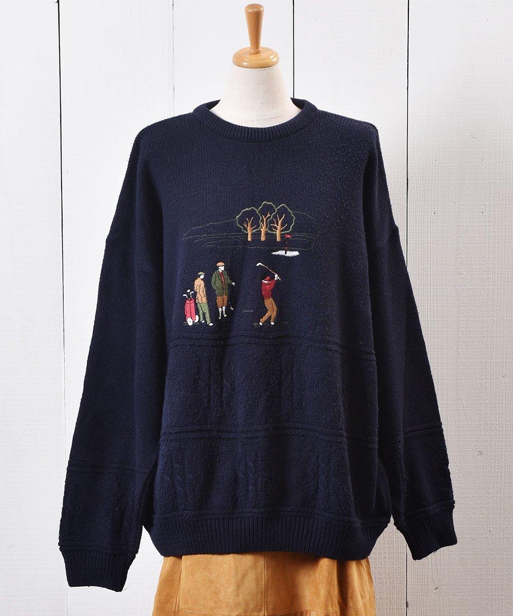  衼å  ѥå  ͥӡáMade in Europe Play Golf Patch Sweater Navy  ͥå  岰졼ץե롼 ࡼ