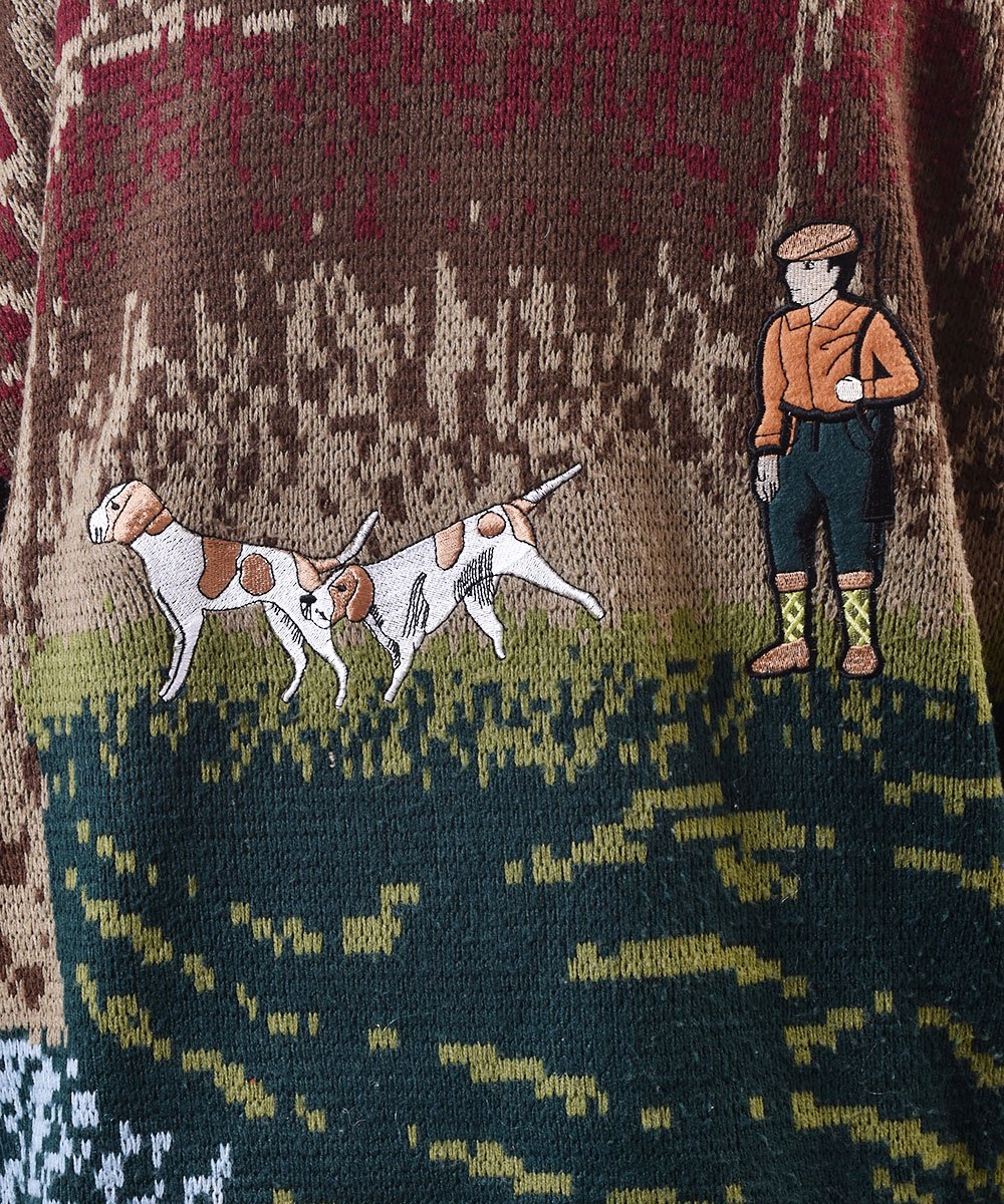 衼å ϥƥ ѥå  磻åɡáMade in Europe Hunting Patch Sweater Wineredͥ