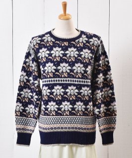  㥬 Flower Jacquard Sweater Υͥå 岰졼ץե롼 ࡼ