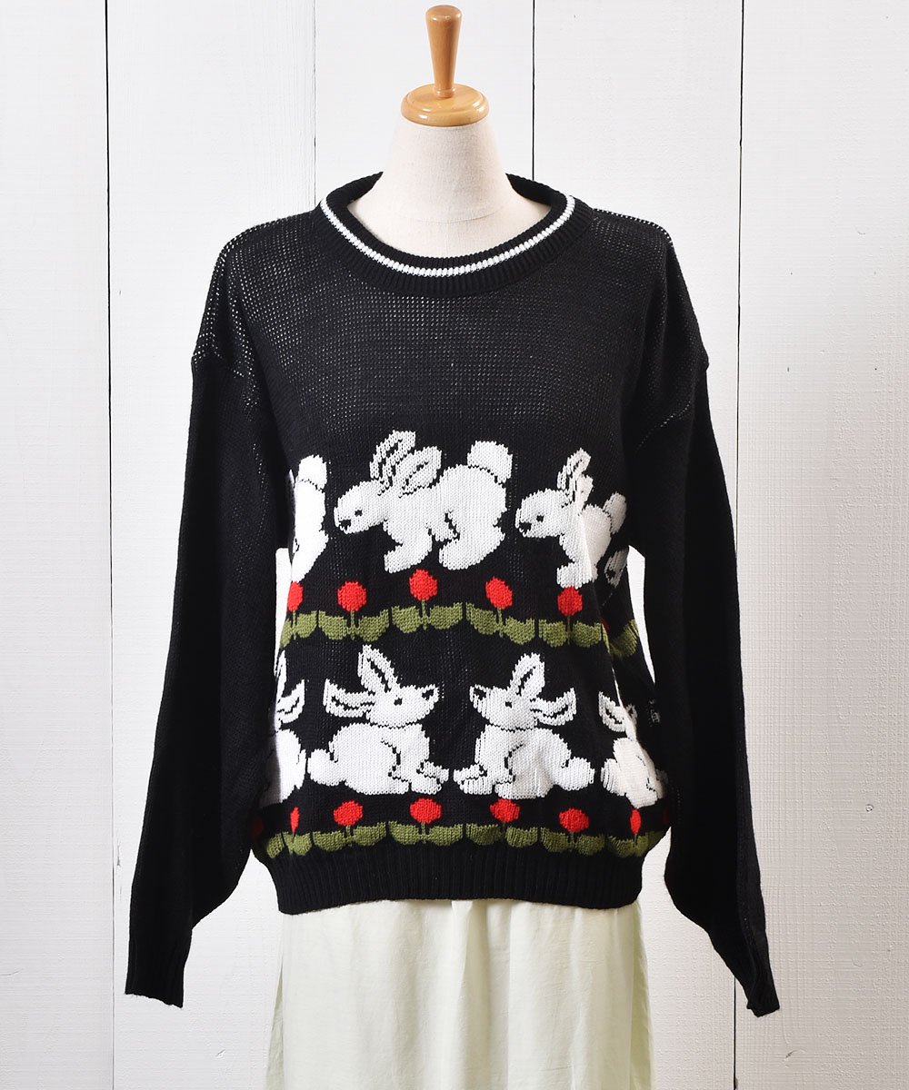  ꥹ  㥬 Made in UK Rabbits Jacquard Wool Sweater   ͥå  岰졼ץե롼 ࡼ