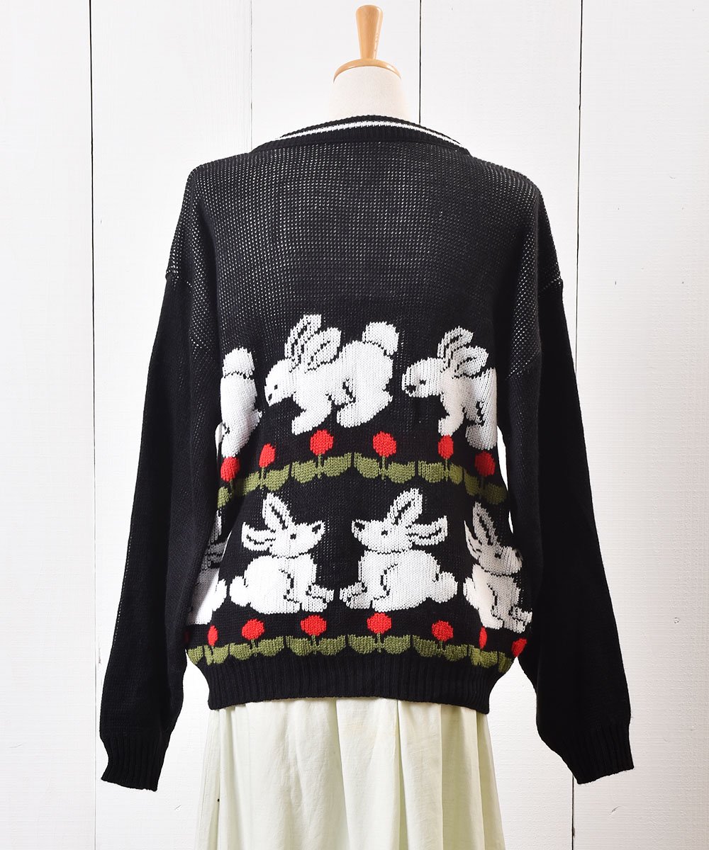 ꥹ  㥬 Made in UK Rabbits Jacquard Wool Sweater ͥ