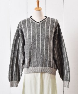 奤ꥢ ȥ饤 Vͥå  Made in Itary Stripe VNeck Sweater   Υͥå 岰졼ץե롼 ࡼ