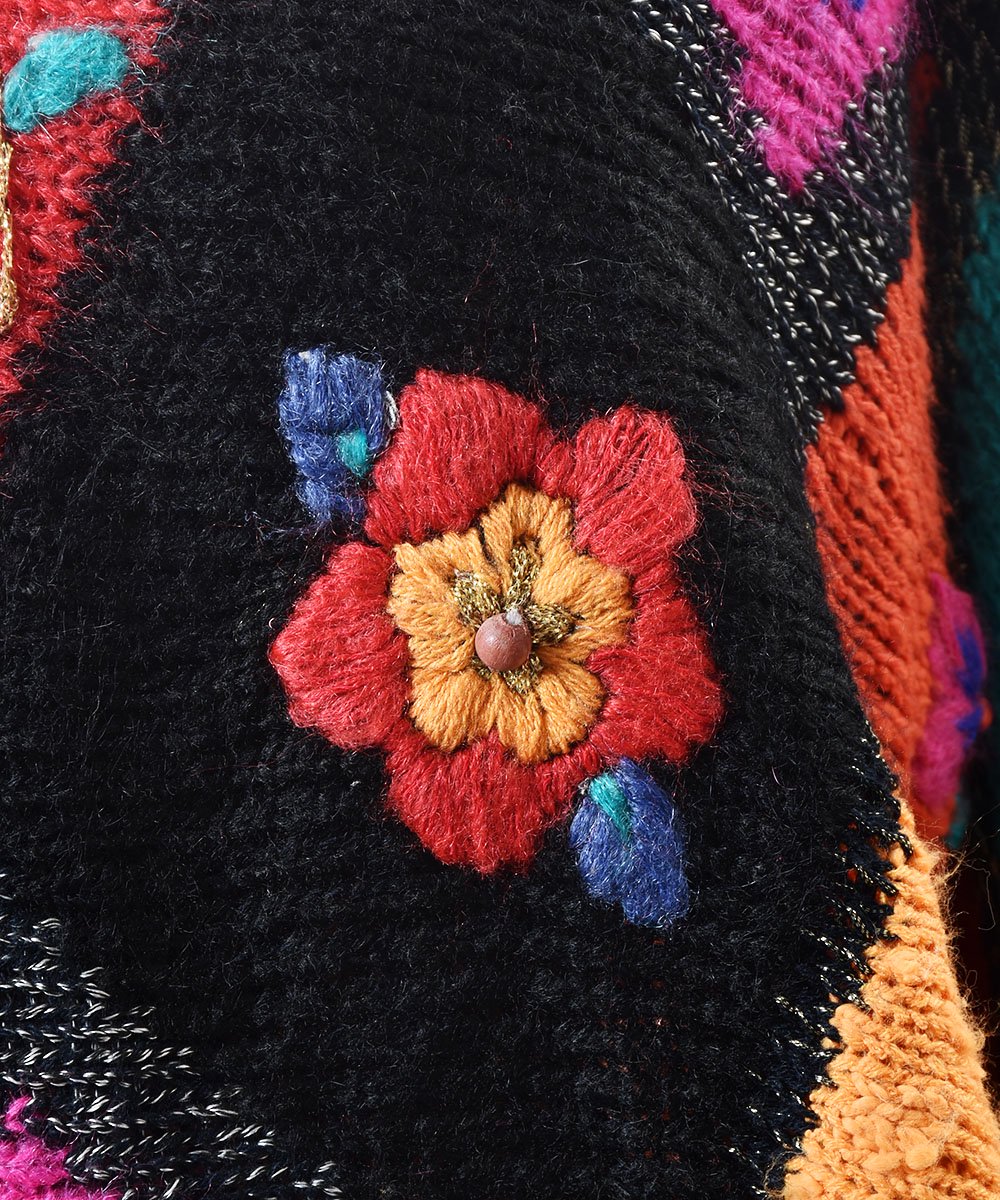 ֻɽ  ɥޥ󥹥꡼  Flower Embroidery Dia Pattern Dolman Sleeve Sweaterͥ