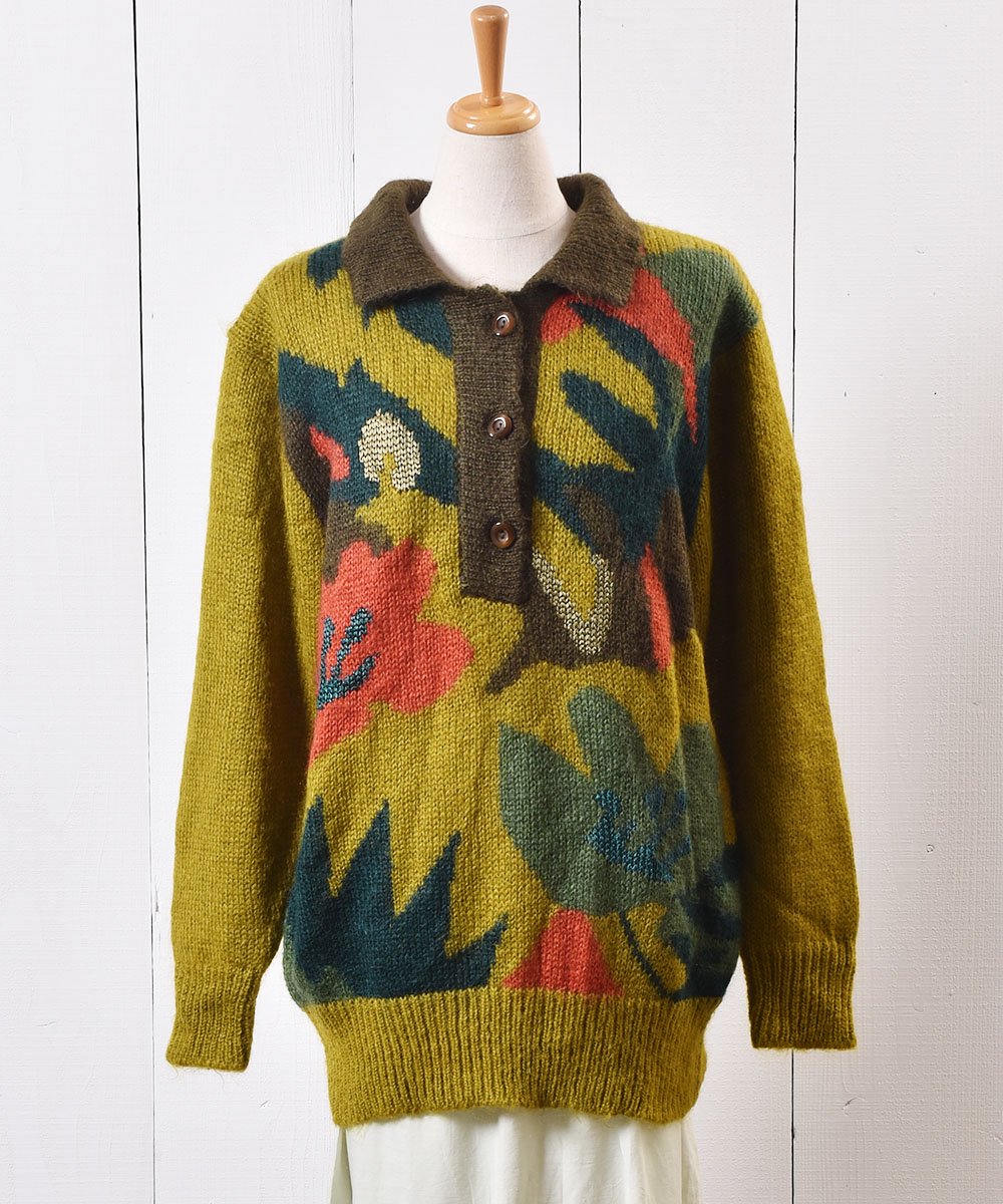    ˥å   Flower Knit Collar Sweater  ͥå  岰졼ץե롼 ࡼ