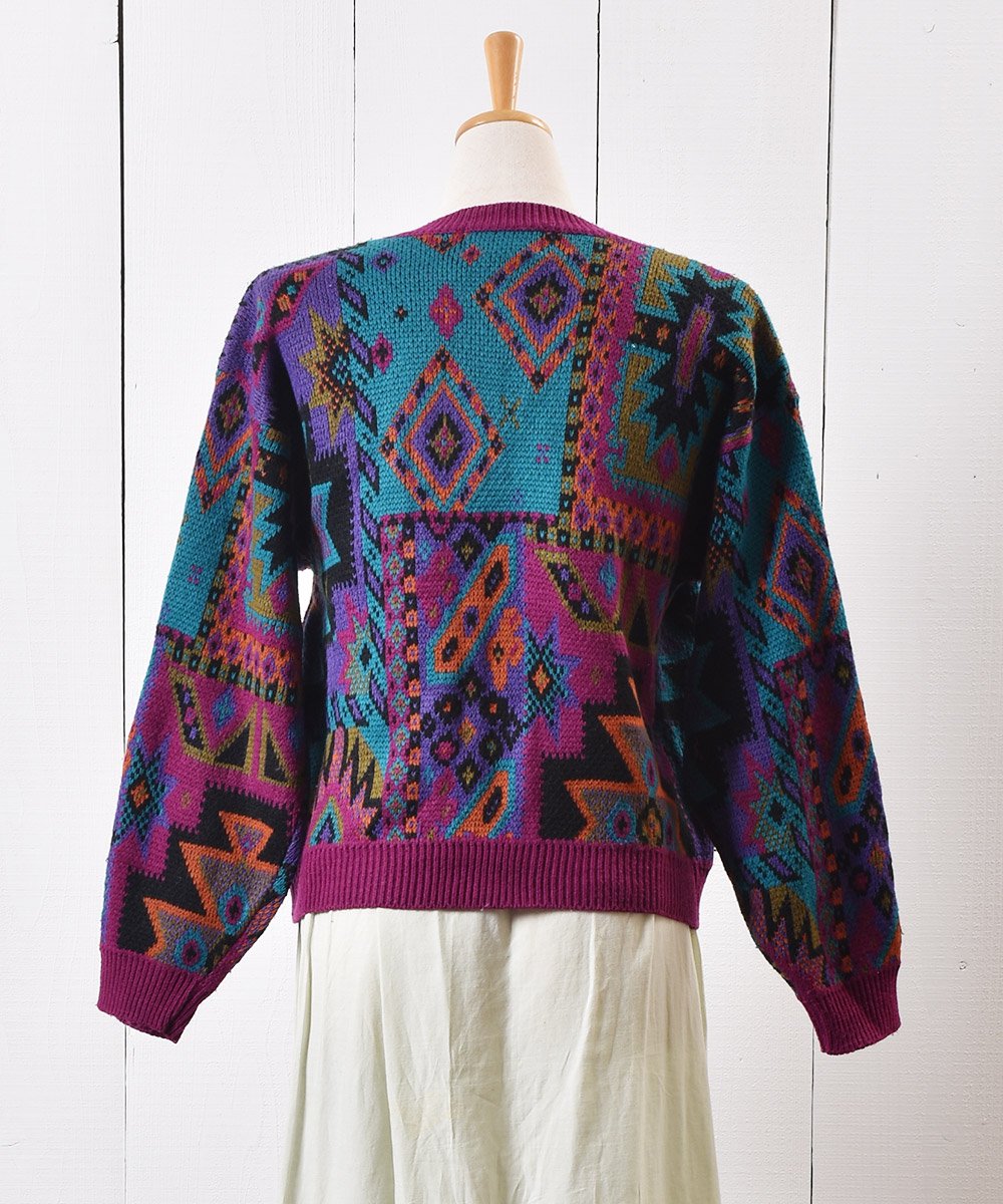  ˥å  ܥ Knit Sweater Geometric Patternͥ