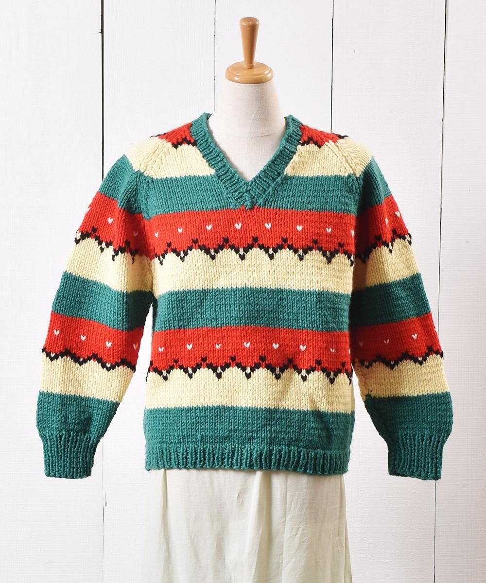 Hedy Ebers 70年代 ニット セーター マルチカラー 70 S Knit Sweater Multi Color 古着のネット通販サイト 古着屋グレープフルーツムーン Grapefruitmoon Onlineshop ヴィンテージアイテム レトロファッション