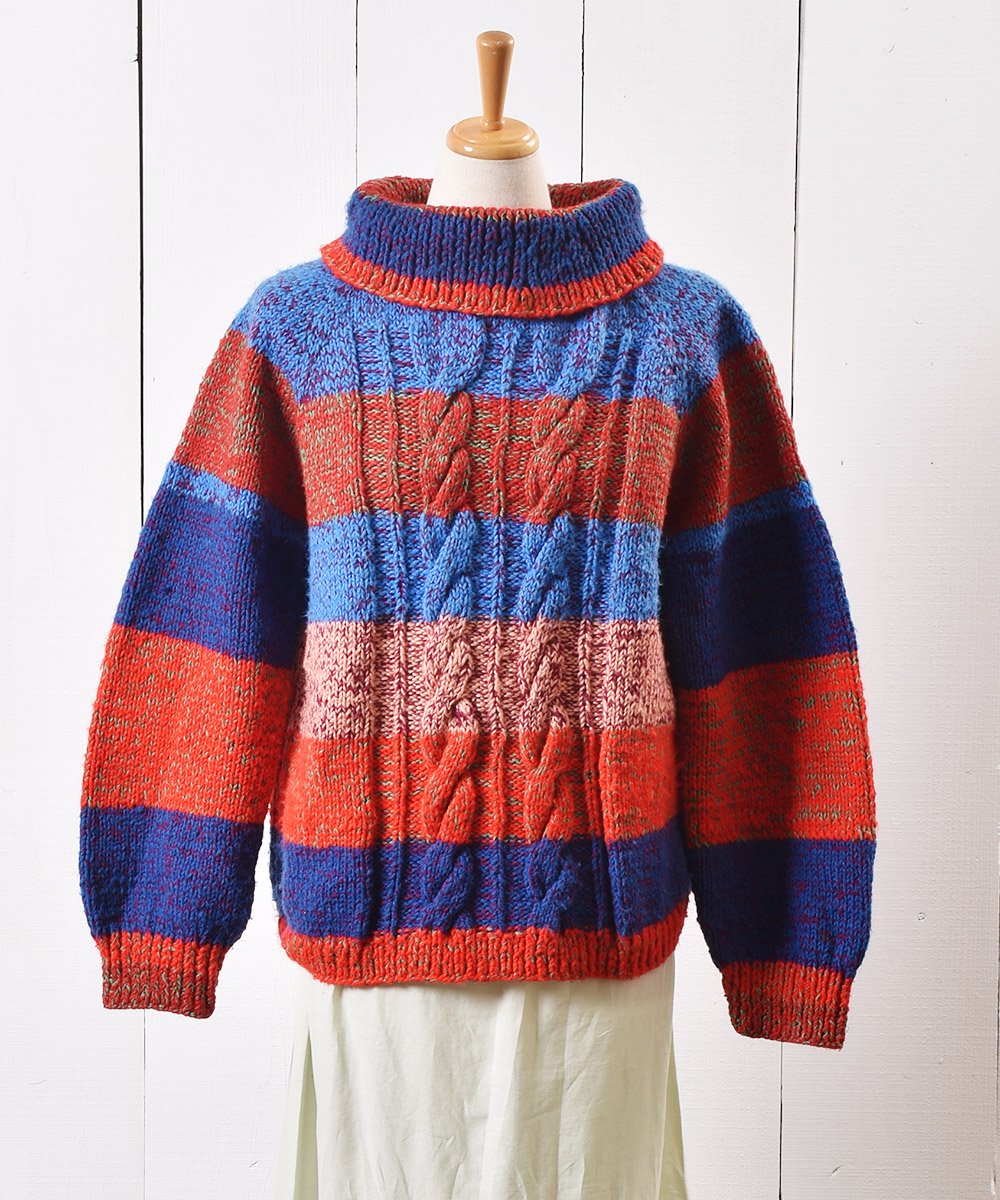  ȥͥå ˥å  ޥ顼Knit Sweater Multi Color Turtle Neck  ͥå  岰졼ץե롼 ࡼ
