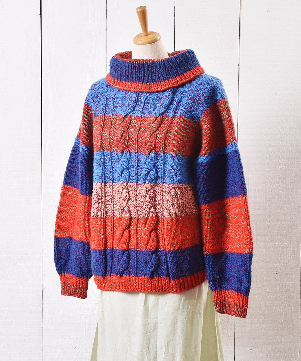 ȥͥå ˥å  ޥ顼Knit Sweater Multi Color Turtle Neckͥ