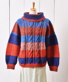 奿ȥͥå ˥å  ޥ顼Knit Sweater Multi Color Turtle Neck Υͥå 岰졼ץե롼 ࡼ