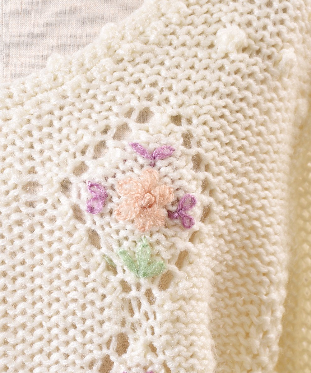 ϥɥ˥å ֻɽ Hand-knit Sweater Flower Embroideredͥ