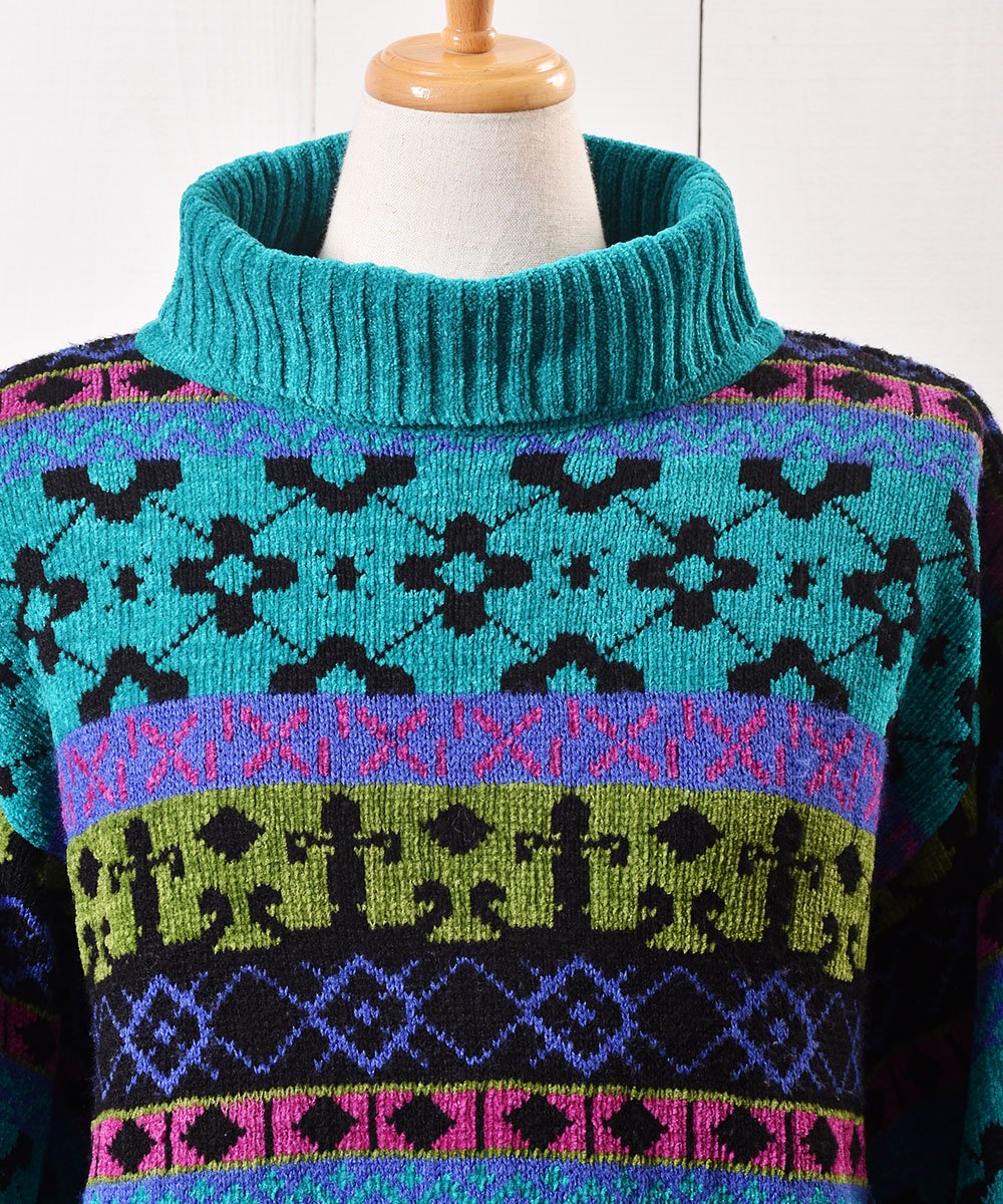 90年代 モールニット セーター マルチカラー｜90's Mole Knit Sweater