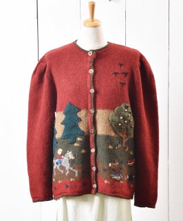 古着ヨーロッパ製 デザインニット カーディガン ｜Design Knit Cardigan 古着のネット通販 古着屋グレープフルーツムーン
