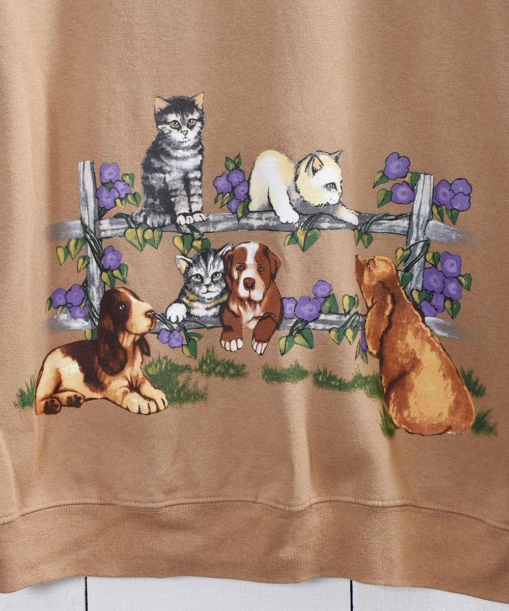 子犬 子猫イラストプリントスウェット Puppy Kitty Print Sweat Beige 古着のネット通販サイト 古着屋グレープフルーツムーン Grapefruitmoon Onlineshop ヴィンテージアイテム レトロファッション 子犬 子猫イラストプリントスウェット Puppy Kitty Print Sweat Beige 古着のネット通販サイト 古着屋グレープフルーツムーン Grapefruitmoon Onlineshop ヴィンテージアイテム レトロファッション