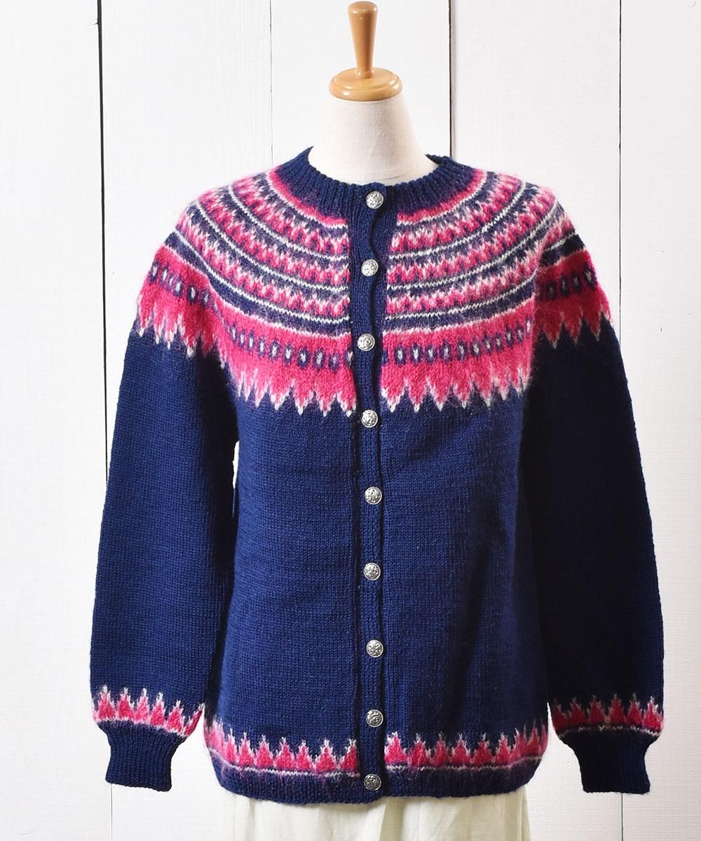 ノルウェー製 モヘア混 ノルディック柄 カーディガン ｜Made in Norway