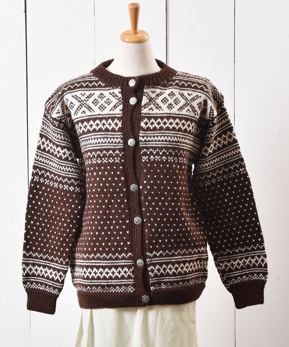  7080ǯ Υǥå ǥ 7080s Nordic Pattern Cardigan   ͥå  岰졼ץե롼 ࡼ