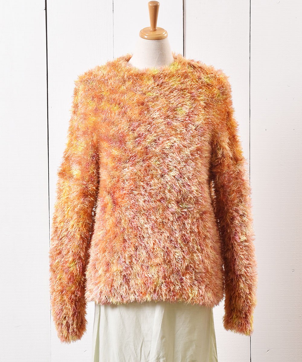 󥸡ߥԥ ߥå㥮  OrangePink Mixed Shaggy Knit Sweater ͥ