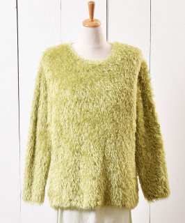 ԥ꡼ 㥮   Pistachio Green Shaggy Knit Sweater  Υͥå 岰졼ץե롼 ࡼ