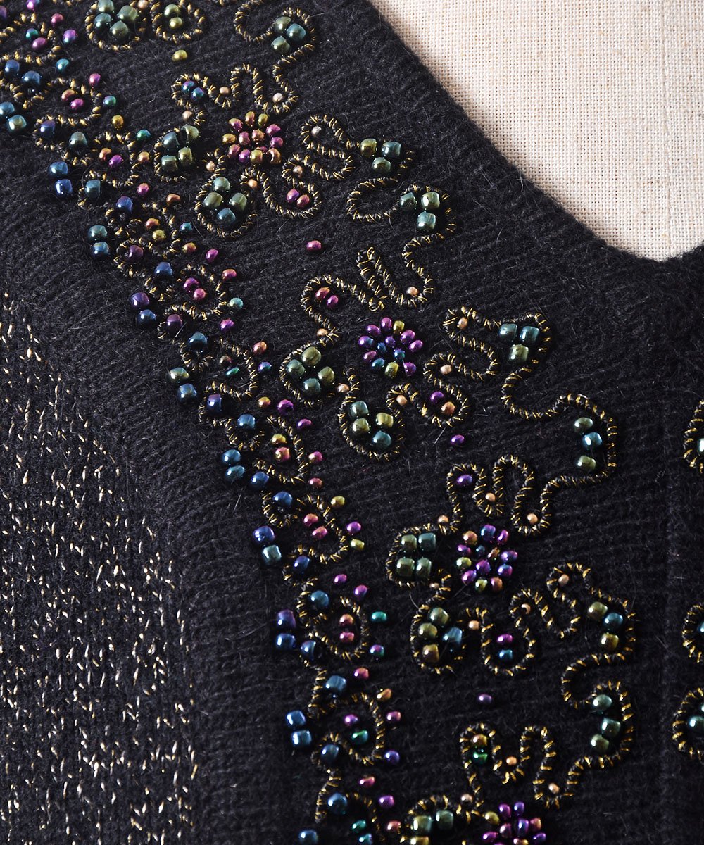 ɥ ӡɽ Vͥå  Gold Lame Beaded Embroidery Sweater ͥ
