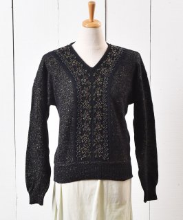  ɥ ӡɽ Vͥå  Gold Lame Beaded Embroidery Sweater  Υͥå 岰졼ץե롼 ࡼ