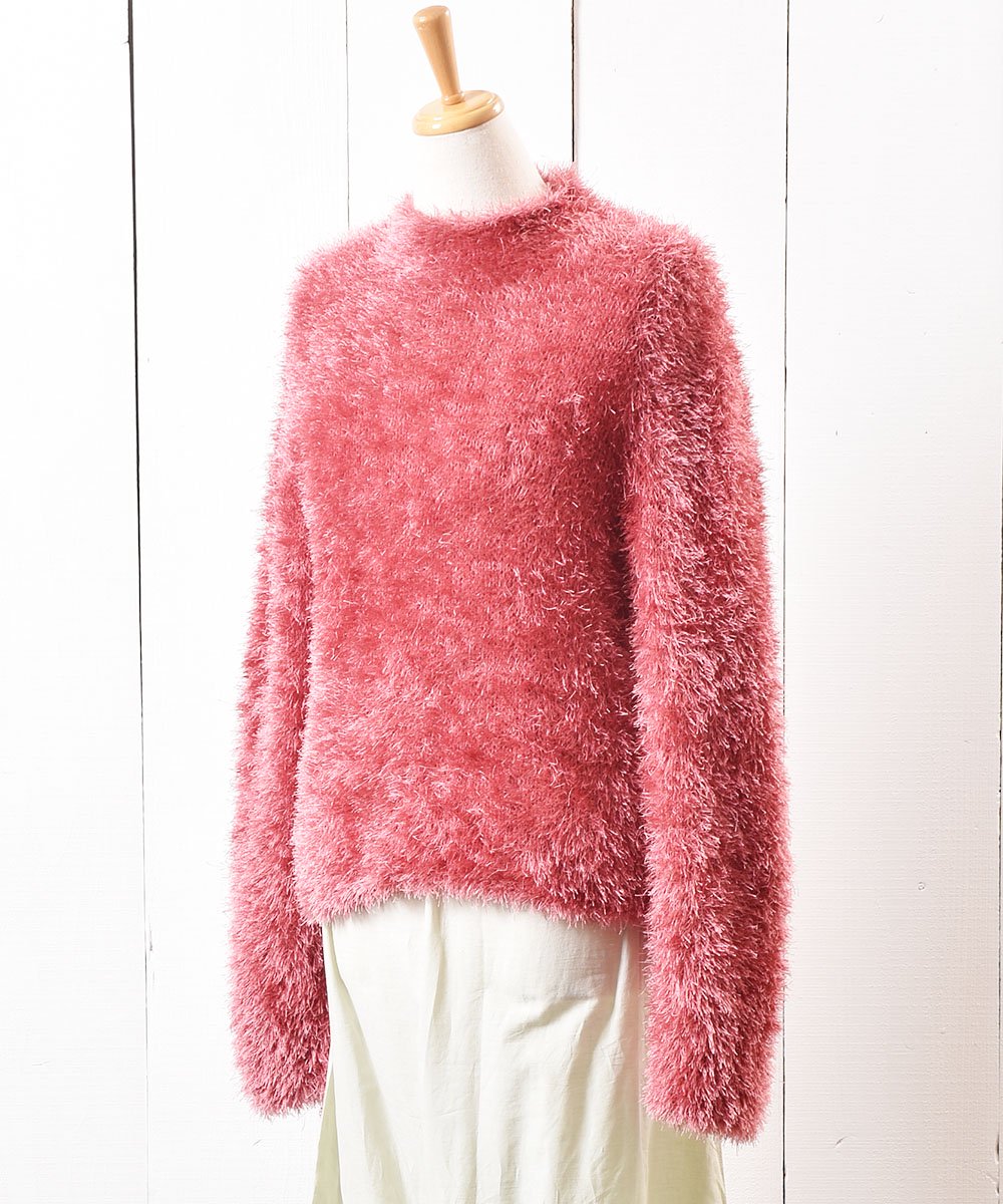 ԥ 㥮 åͥå Coral Pink Shaggy Knit Sweater ͥ