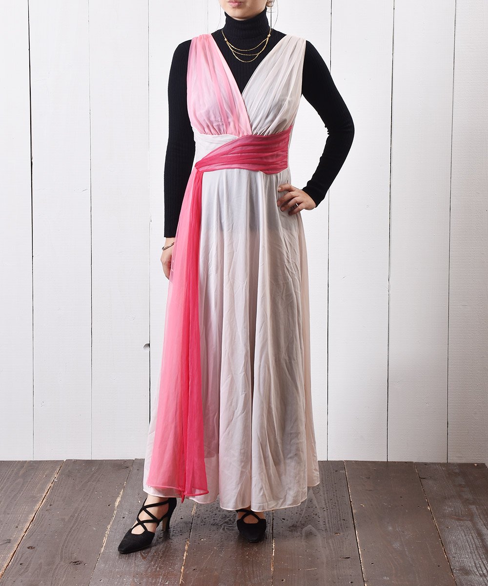 60 70年代 ピンクグラデーションカラー ランジェリー ドレス 60 70 S Pink Gradient Color Lingerie Dress 古着のネット通販サイト 古着屋グレープフルーツムーン Grapefruitmoon Onlineshop ヴィンテージアイテム レトロファッション