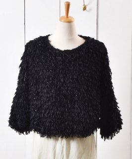 ɥޥ ꡼  硼  ֥åDolman Sleeve Lame Knit Sweater Black Υͥå 岰졼ץե롼 ࡼ