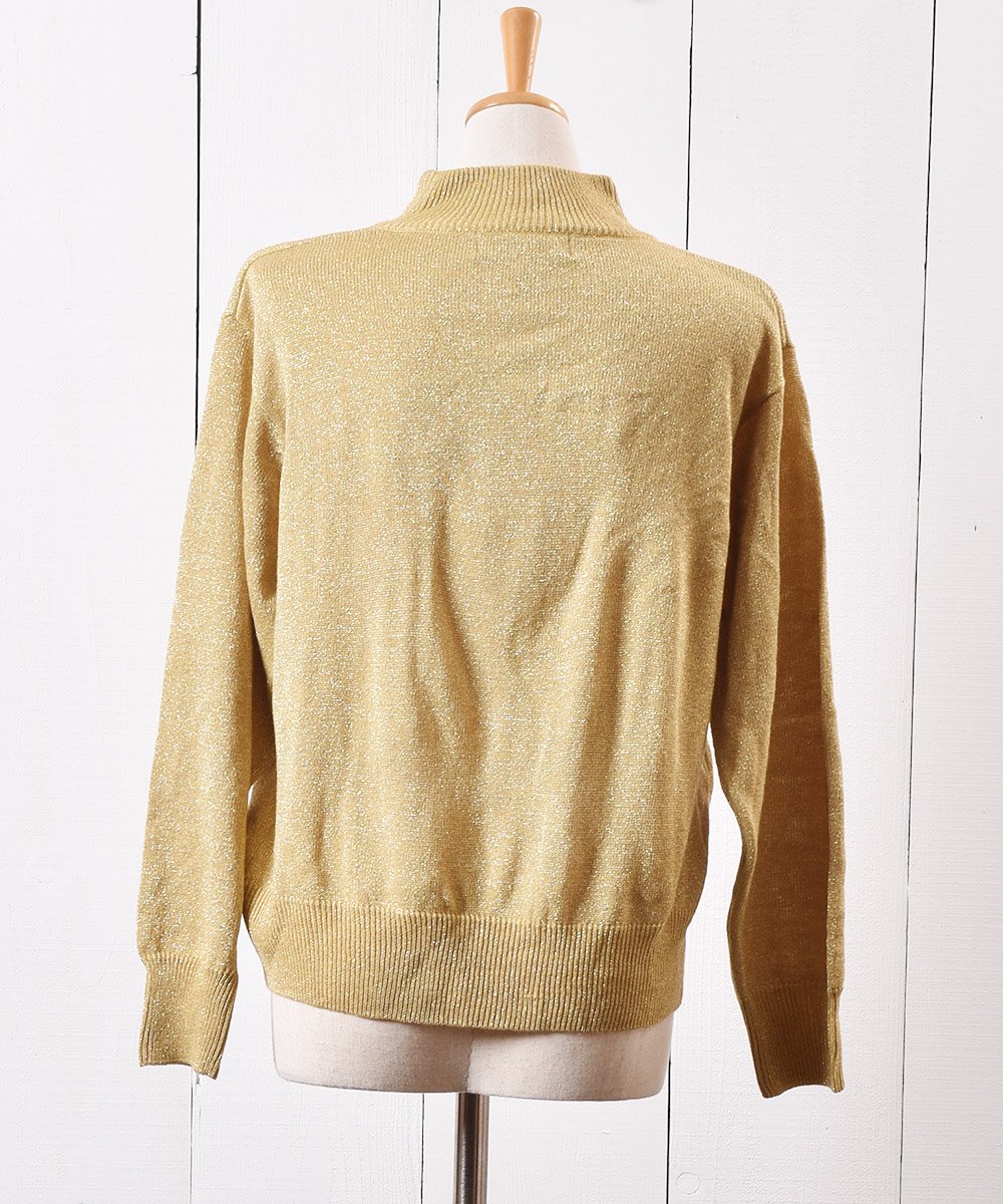 ɥ  ȥͥå Gold Lame Turtle Neck Knit Sweater ͥ