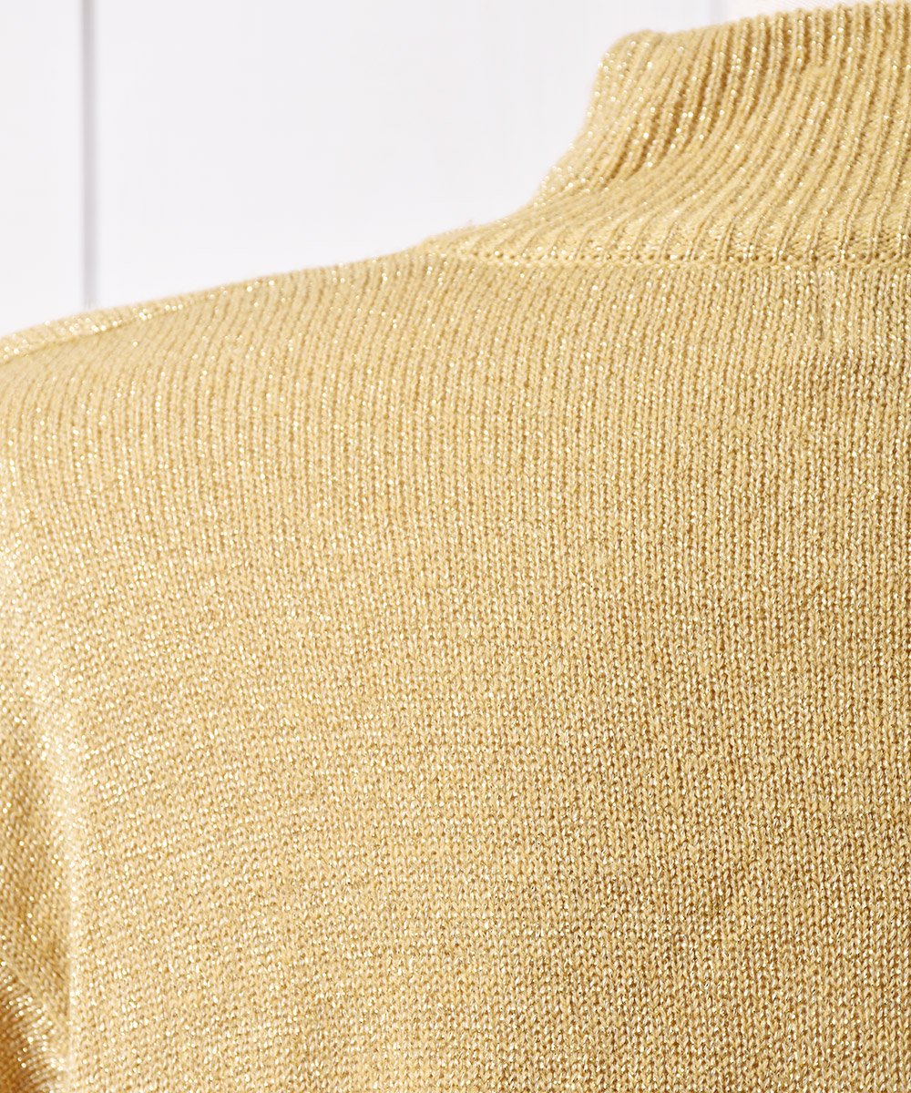 ɥ  ȥͥå Gold Lame Turtle Neck Knit Sweater ͥ