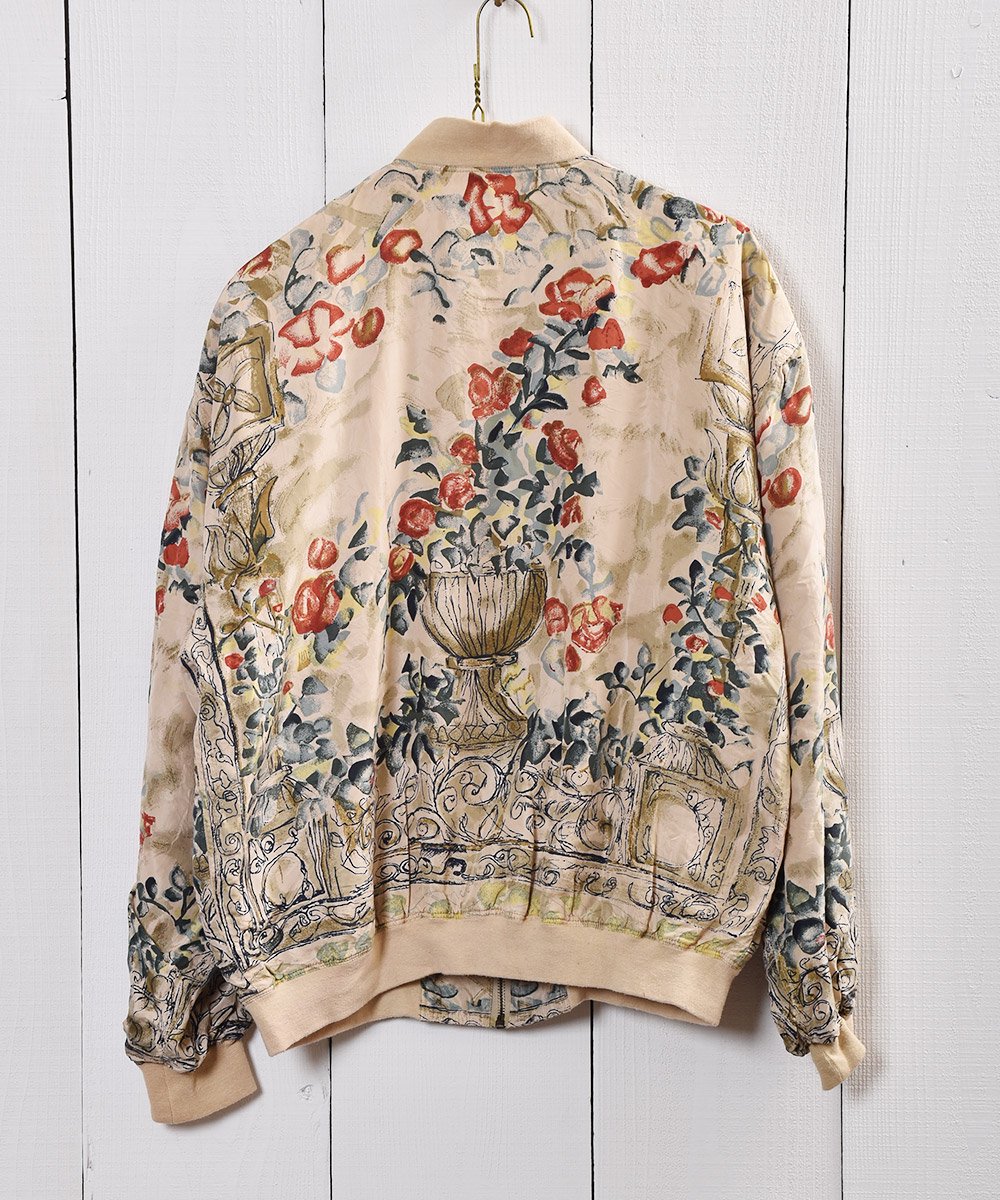  륯 㥱å  ֥륾 ١ Flower Pattern Silk Jacket ͥ